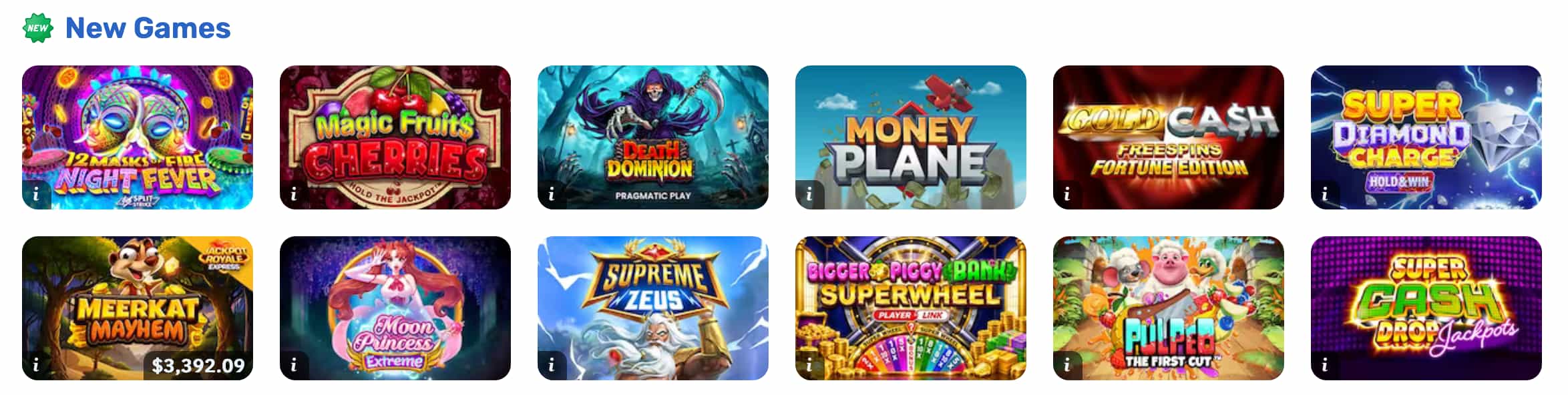 Illustration du catalogue de jeux du casino BetRivers : machines à sous, tables en direct et jeux de table